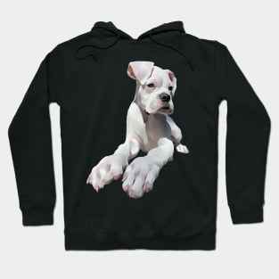 shy white dog- vector art the dog Hoodie